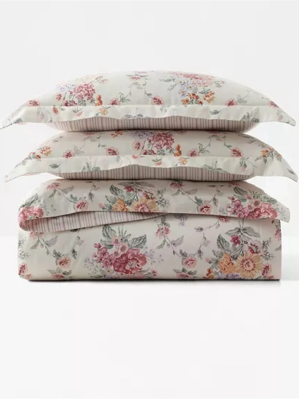 Polo by Ralph Lauren Floral Cotton Comforter Set in Pink, Cream and Yellow